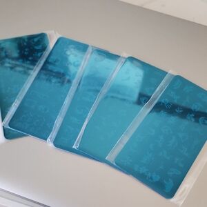 Blue Nail Art Stamping Plates